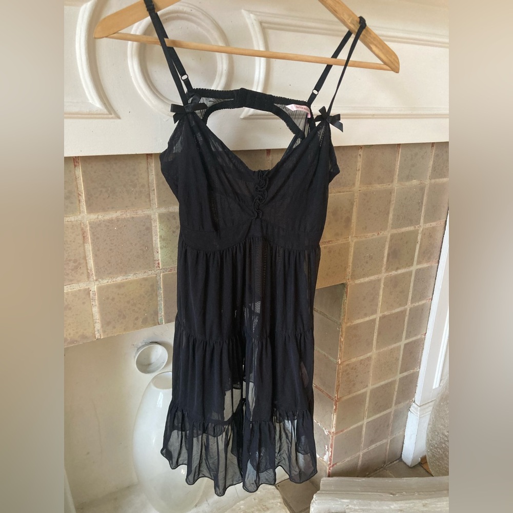 La Vie En Rose Black Sheer Lingerie
